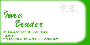 imre bruder business card